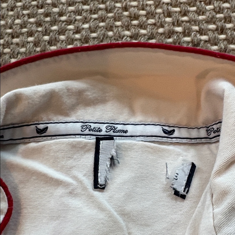Petite Plume White and Red Pajama Top